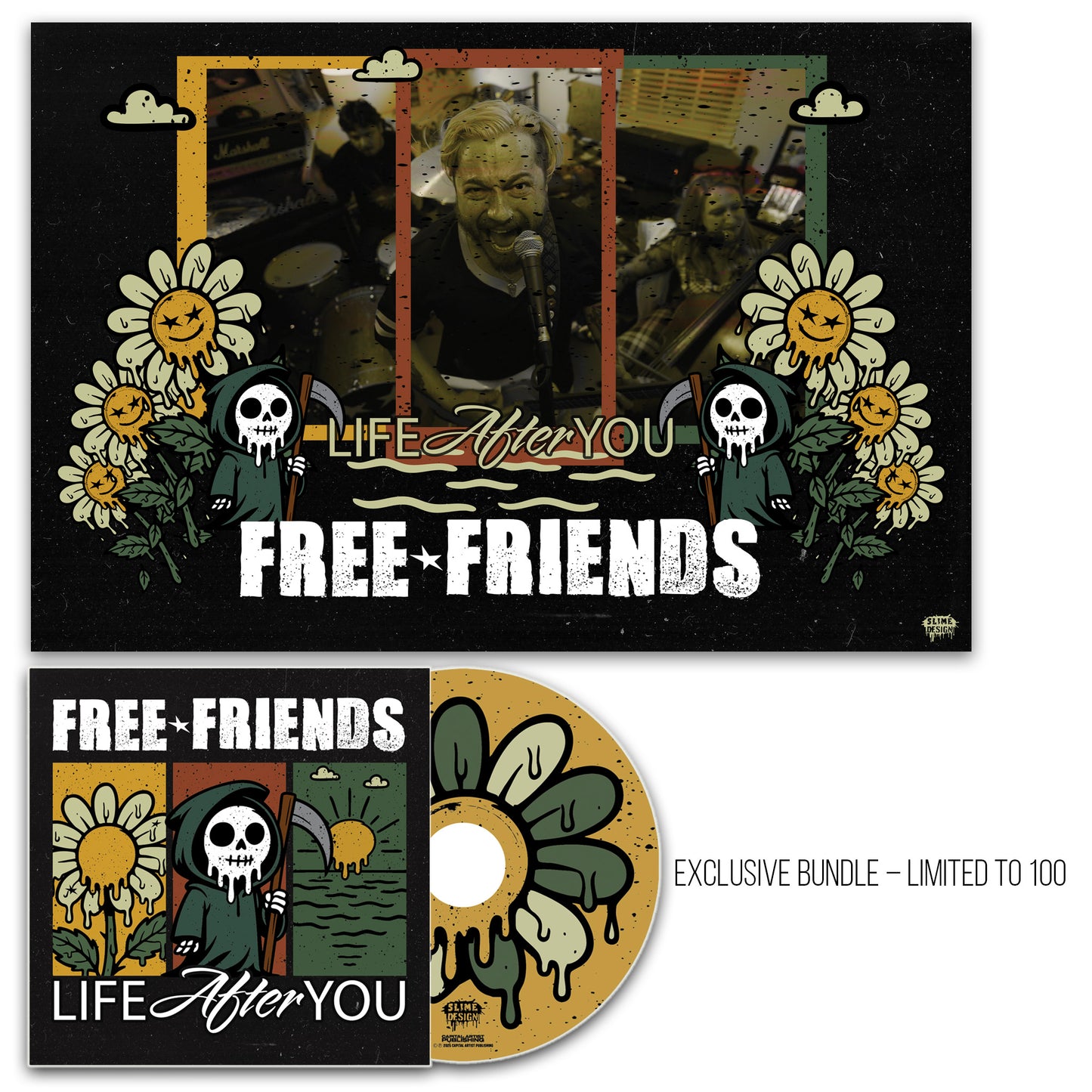 Free Friends Life After You signed poster and limited first pressing CD with sunflower design, included in bundle